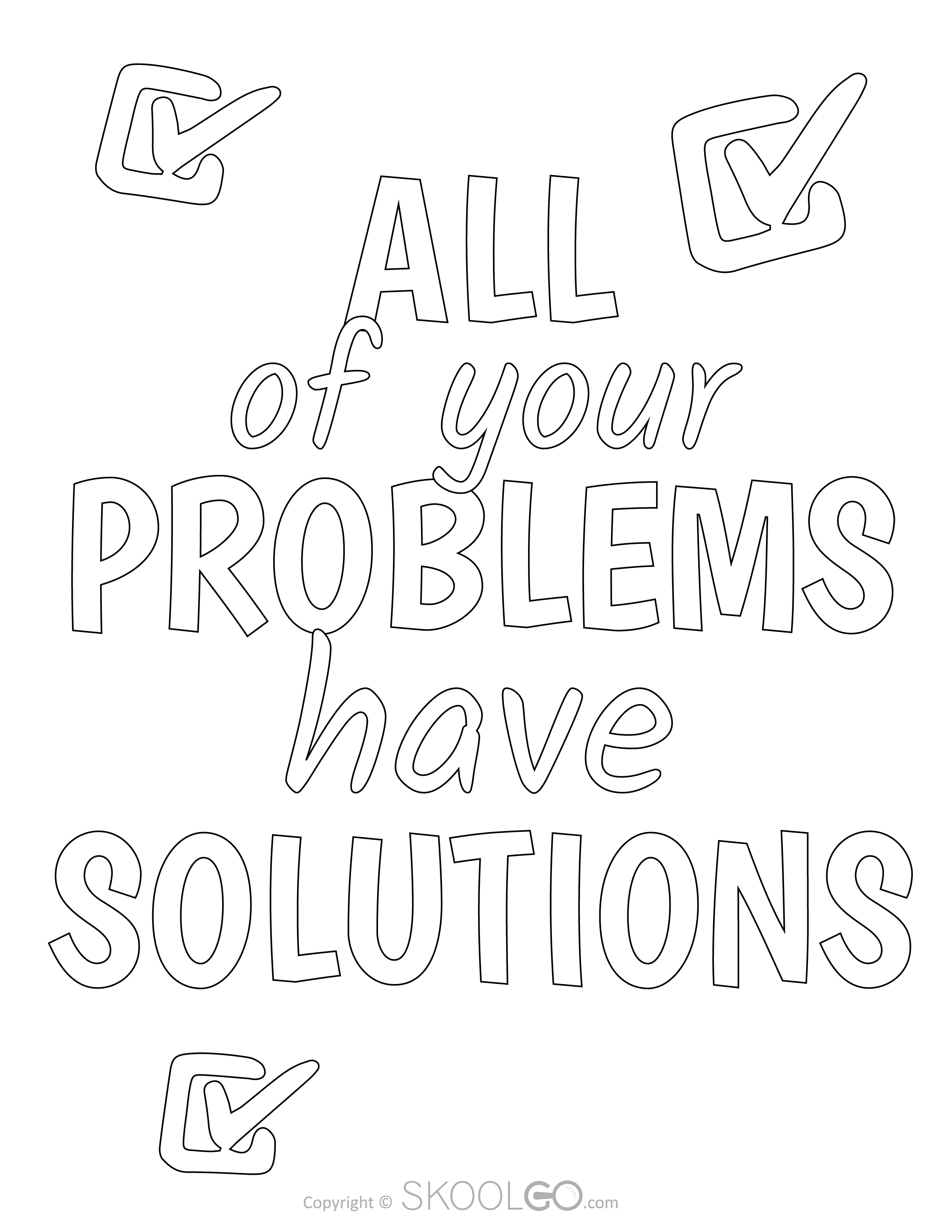 All Of Your Problems Have Solutions - Free Coloring Version Poster