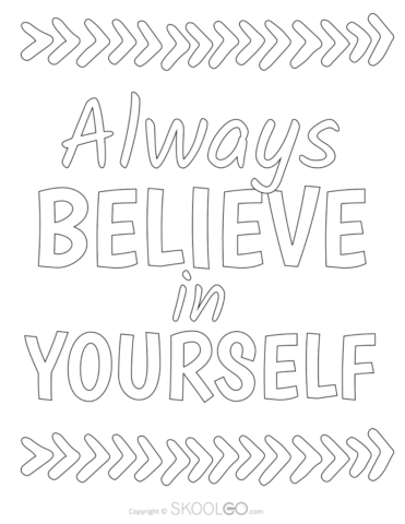 Always Believe In Yourself - Free Coloring Version Poster