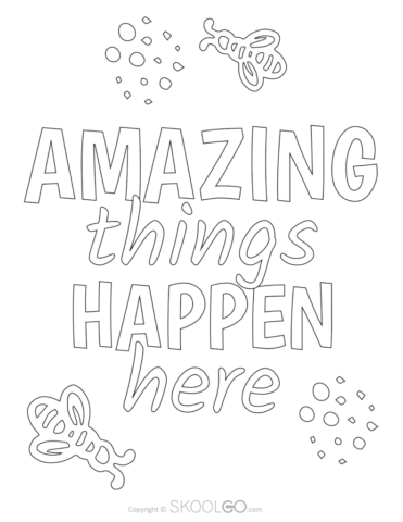 Amazing Things Happen Here - Free Coloring Version Poster