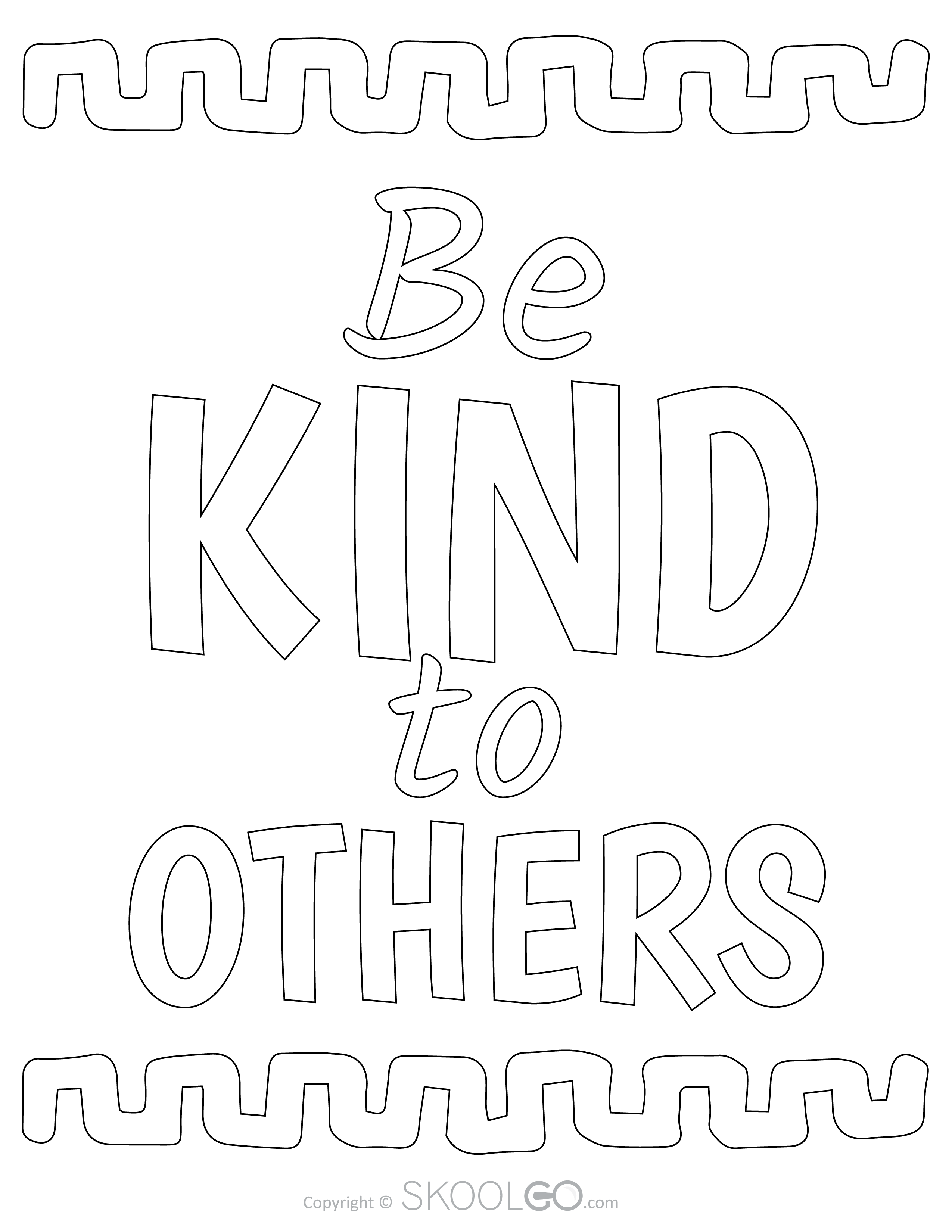 Be Kind To Others - Free Coloring Version Poster