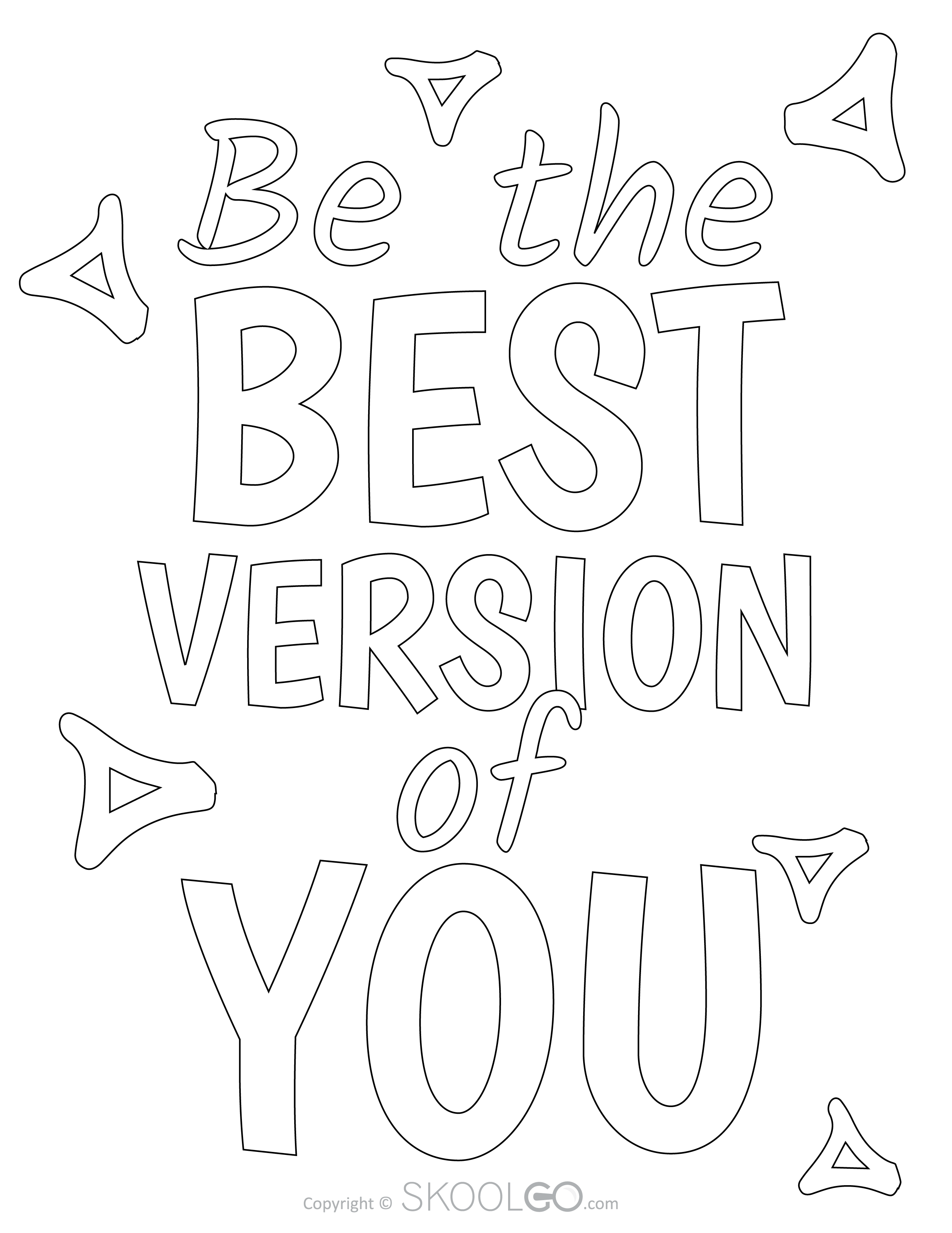 Be The Best Version Of You - Free Coloring Version Poster