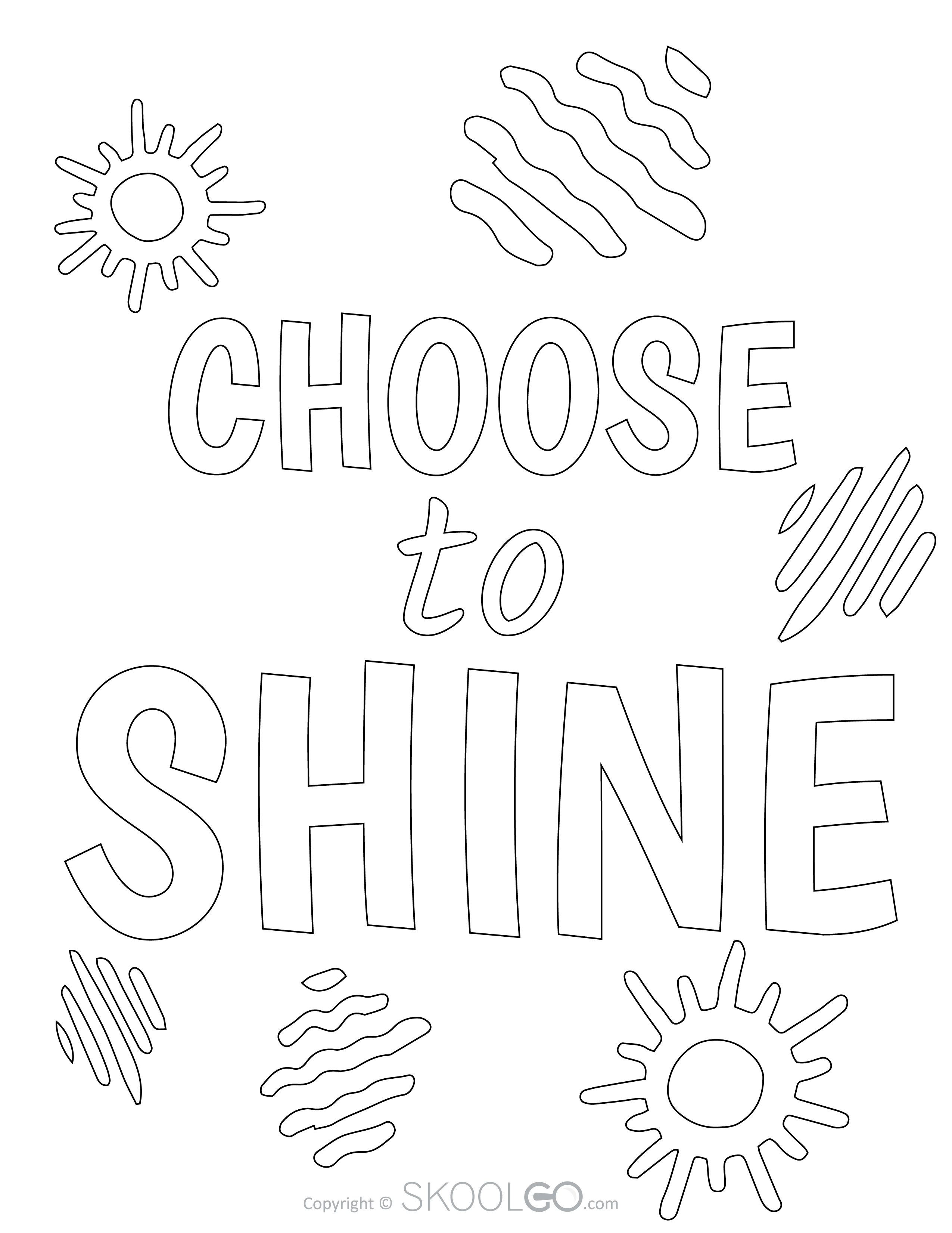 Choose To Shine - Free Coloring Version
