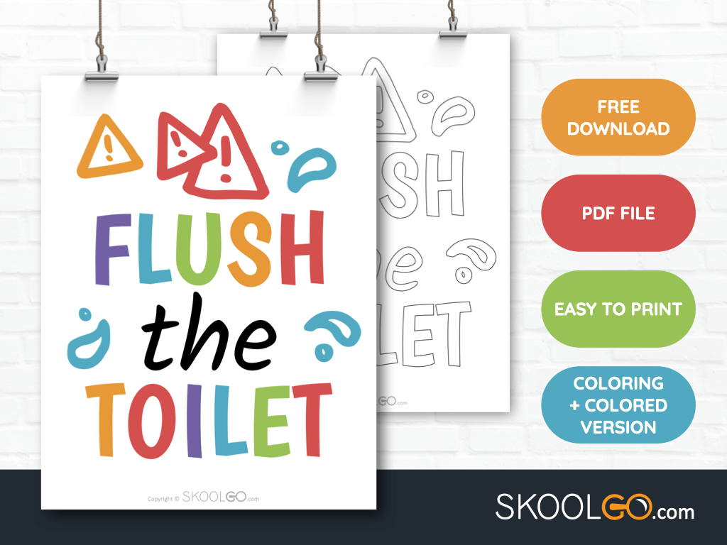Free Classroom Poster - Flush The Toilet - SkoolGO