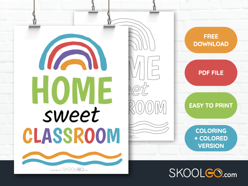 Free Classroom Poster - Home Sweet Classroom - SkoolGO