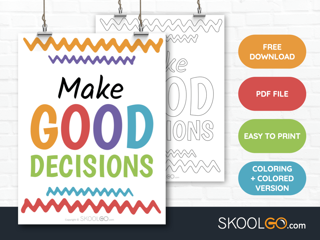 Free Classroom Poster - Make Good Decisions - SkoolGO