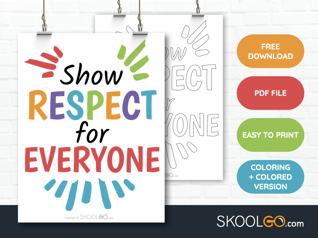 Free Classroom Poster - Show Respect For Everyone - SkoolGO