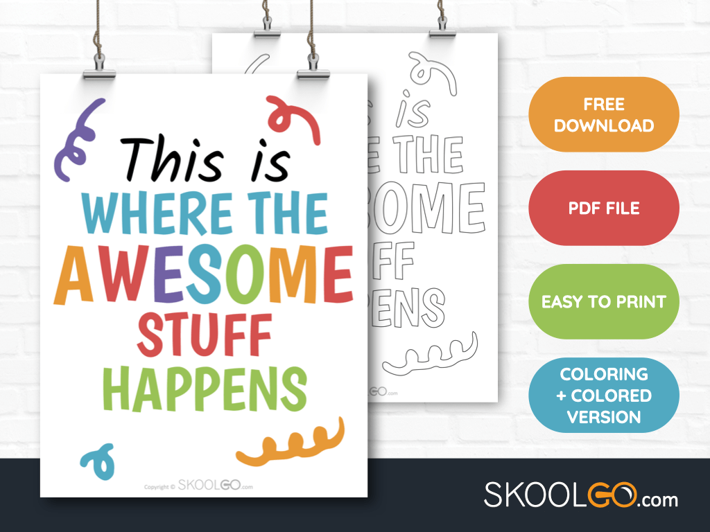 Free Classroom Poster - This is Where The Awesome Stuff Happens - SkoolGO