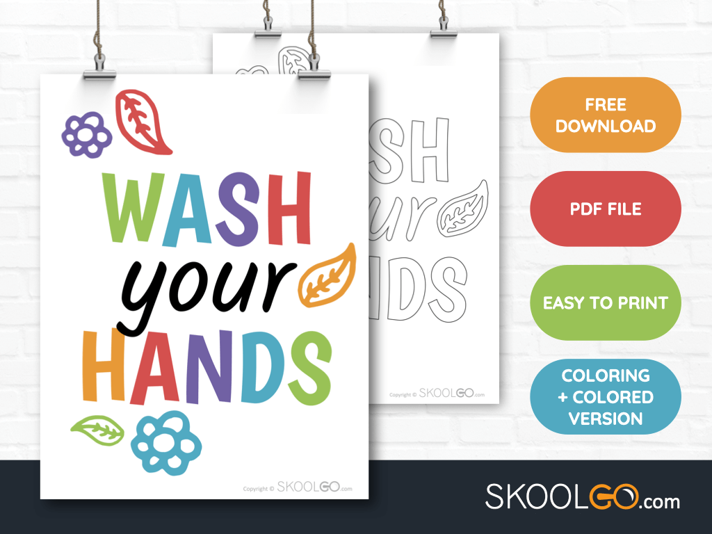 Free Classroom Poster - Wash Your Hands - SkoolGO
