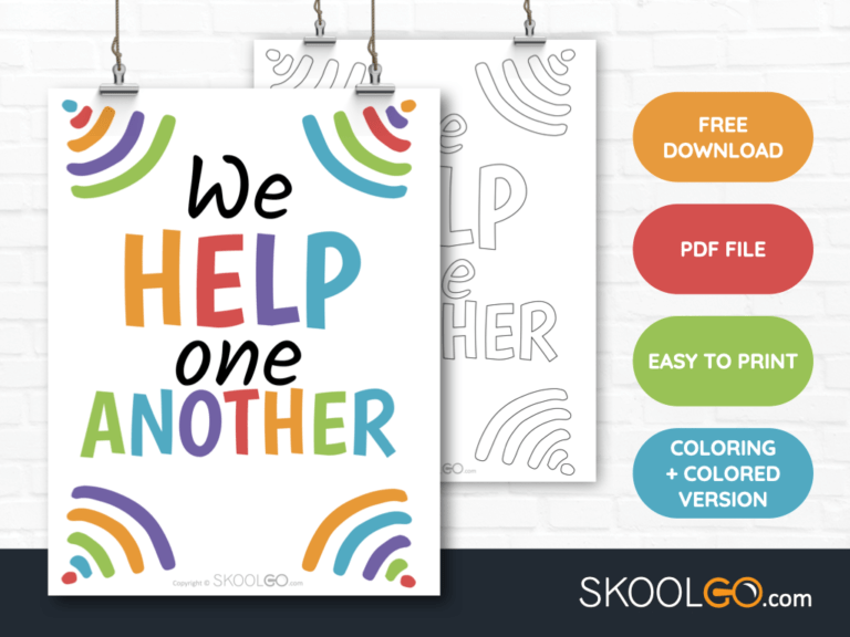 Free Classroom Poster - We Help One Another - SkoolGO