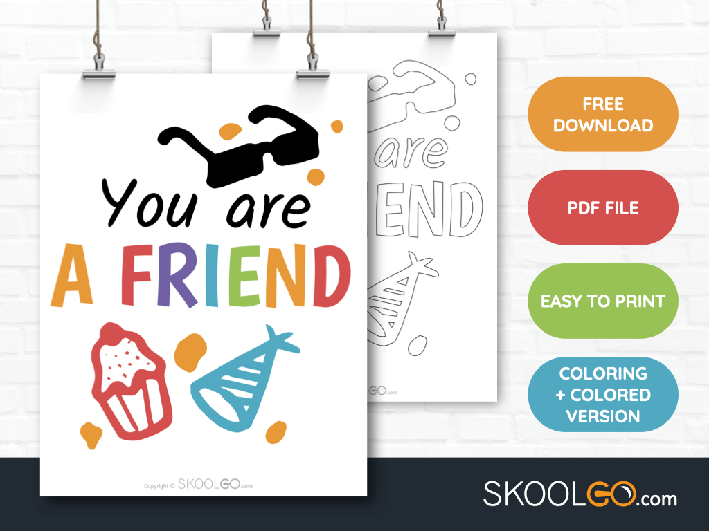 Free Classroom Poster - You Are A Friend - SkoolGO