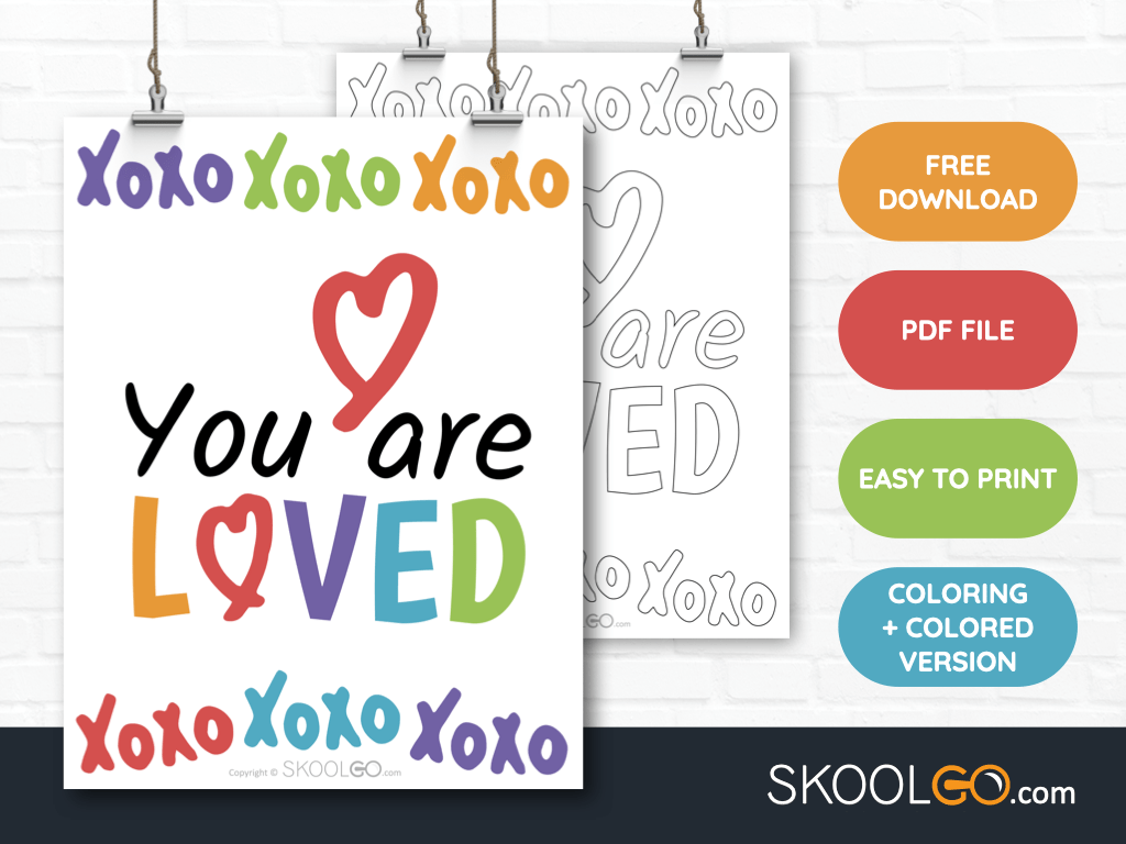 You are loved free classroom poster skoolgo