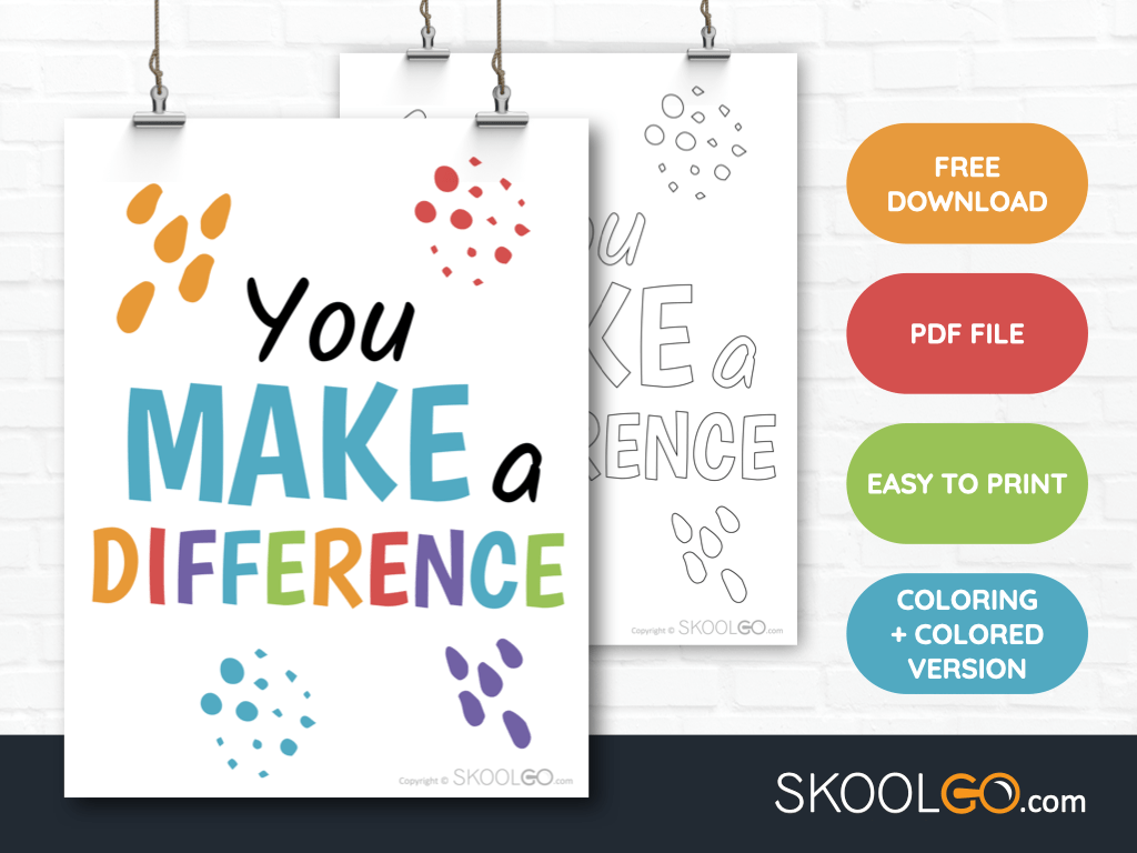 Free Classroom Poster - You Make a Difference - SkoolGO