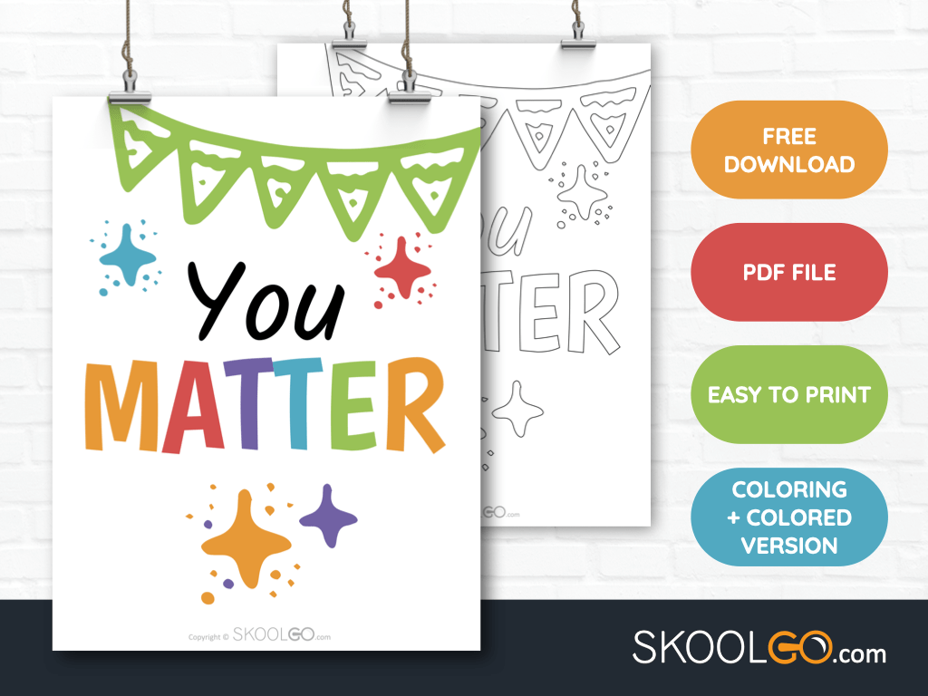 Free Classroom Poster - You Matter - SkoolGO