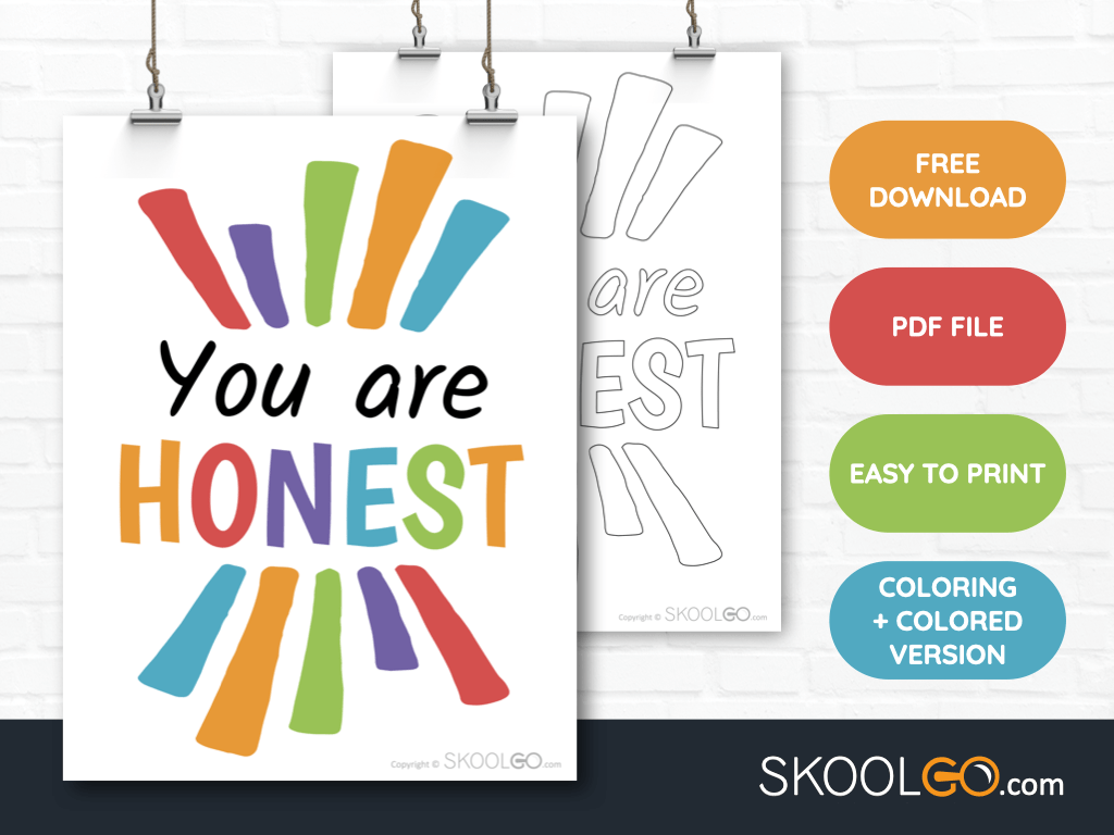 Free Classroom Poster - You are Honest - SkoolGO