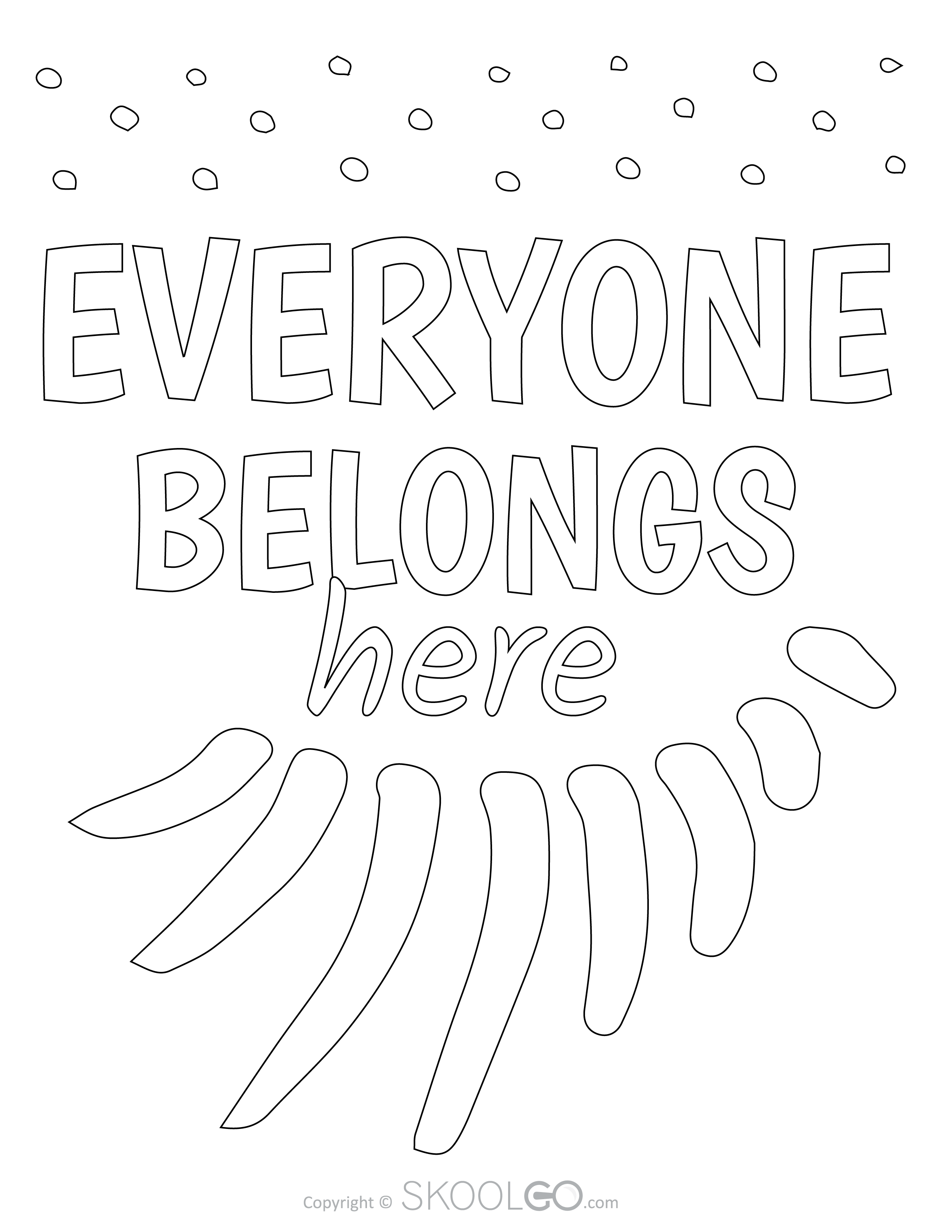 Everyone Belongs Here - Free Coloring Version Poster