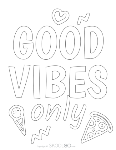 Good Vibes Only - Free Coloring Version Poster