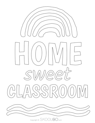 Home Sweet Classroom - Free Coloring Version Poster
