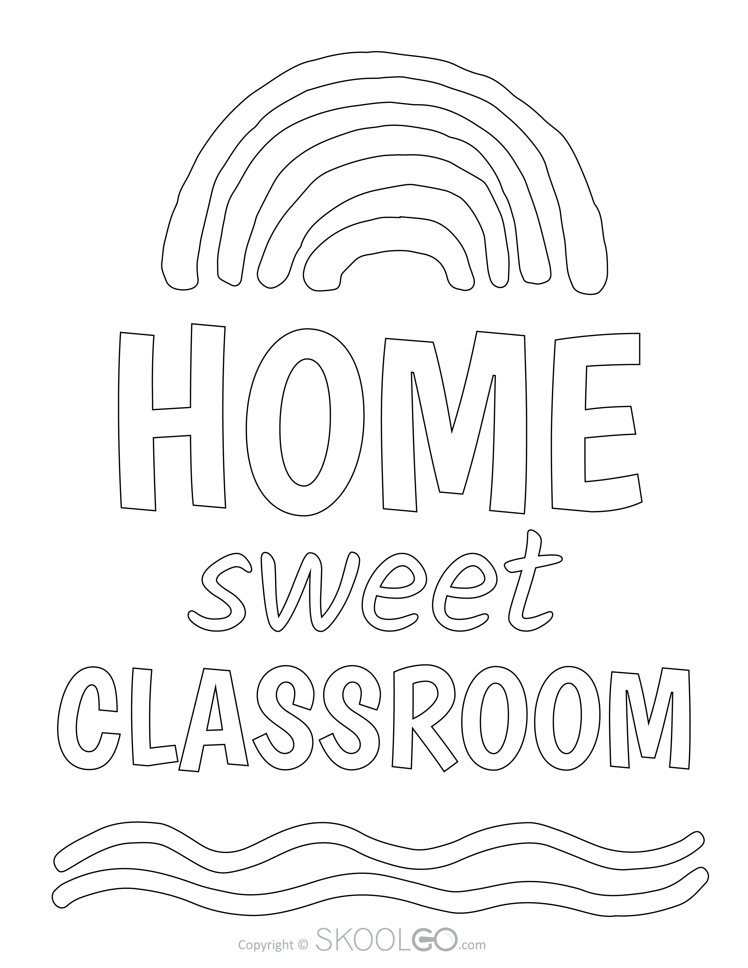 Home Sweet Classroom - Free Coloring Version Poster