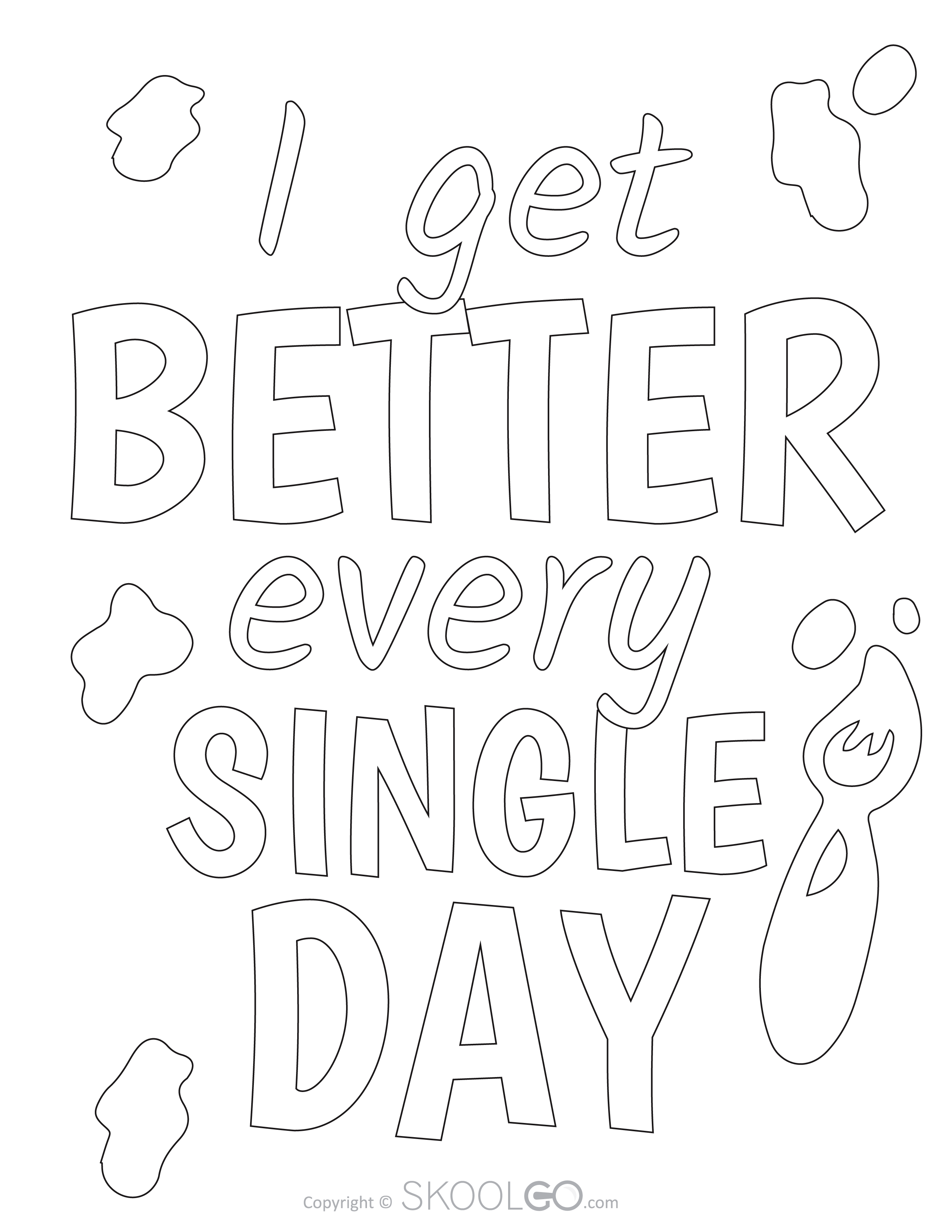 I Get Better Every Single Day - Free Coloring Version Poster