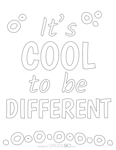 It Is Cool To Be Different - Free Coloring Version Poster