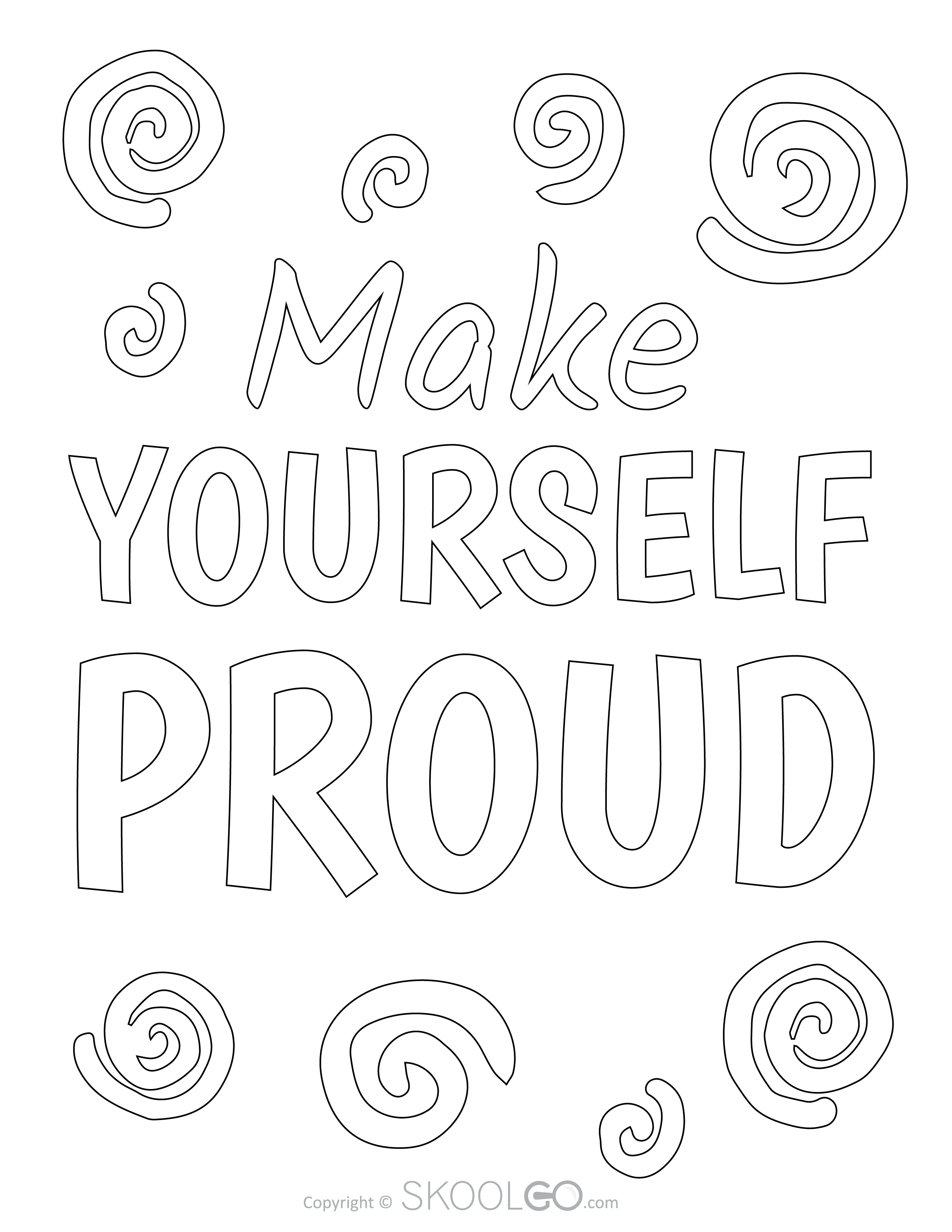 Make Yourself Proud - Free Coloring Version Poster
