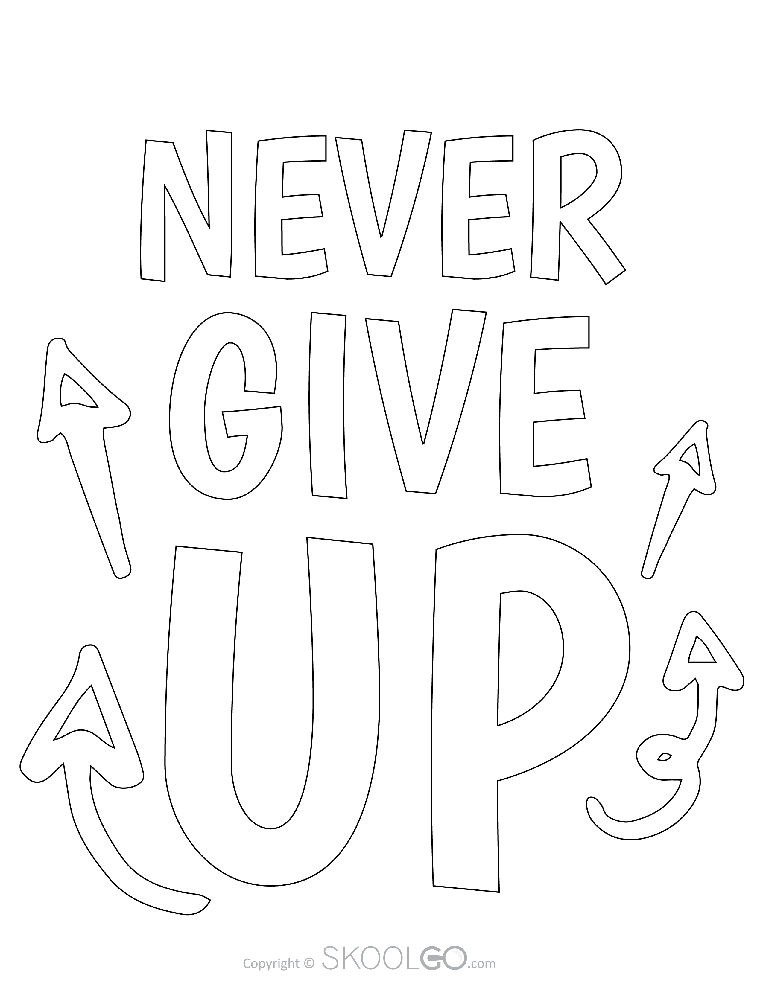 Never Give Up - Free Coloring Version Poster
