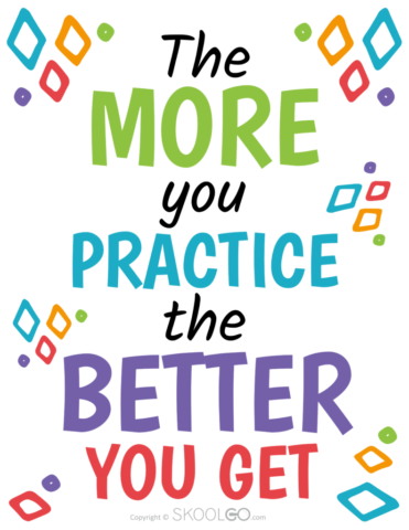 The More You Practice The Better You Get - Free Poster