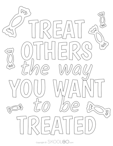 Treat Others The Way You Want To Be Treated - Free Coloring Version Poster