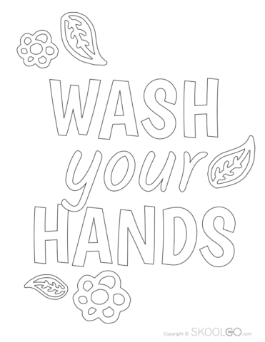 Wash Your Hands - Free Coloring Version Poster