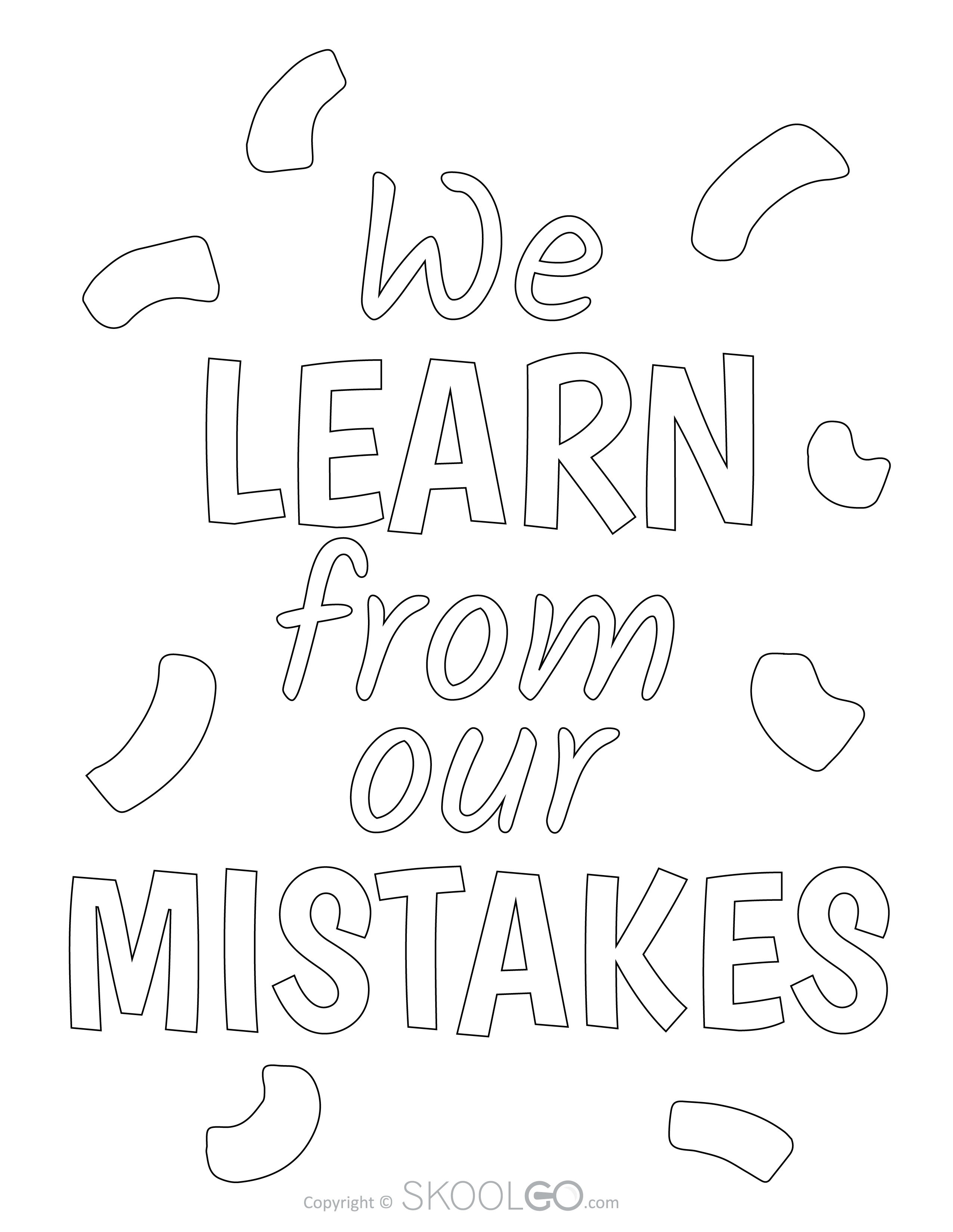 We Learn From Our Mistakes - Free Coloring Version Poster