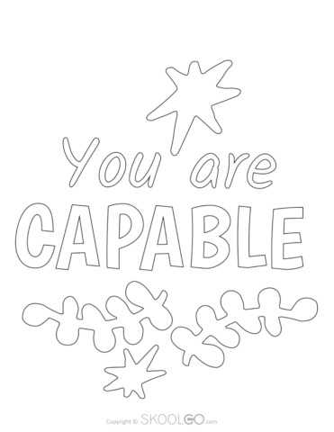 You Are Capable - Free Coloring Version Poster