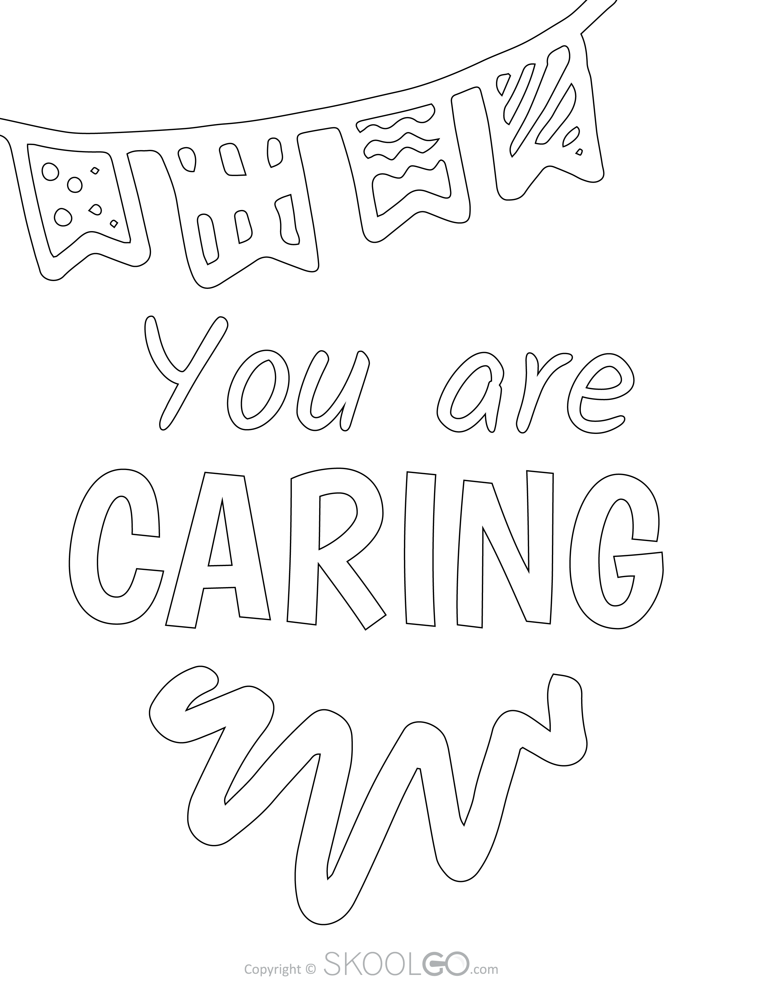 You Are Caring - Free Coloring Version Poster