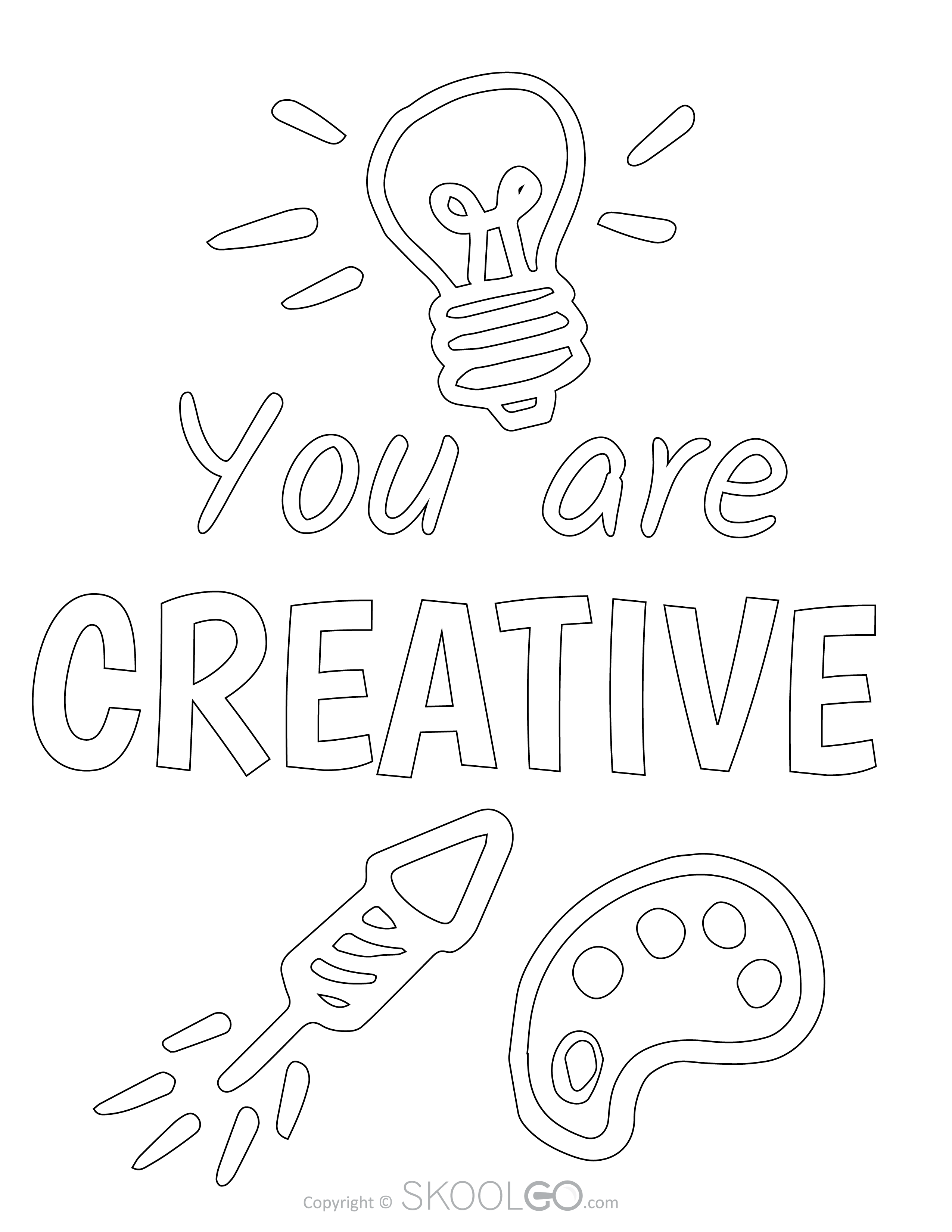 You Are Creative - Free Coloring Version Poster