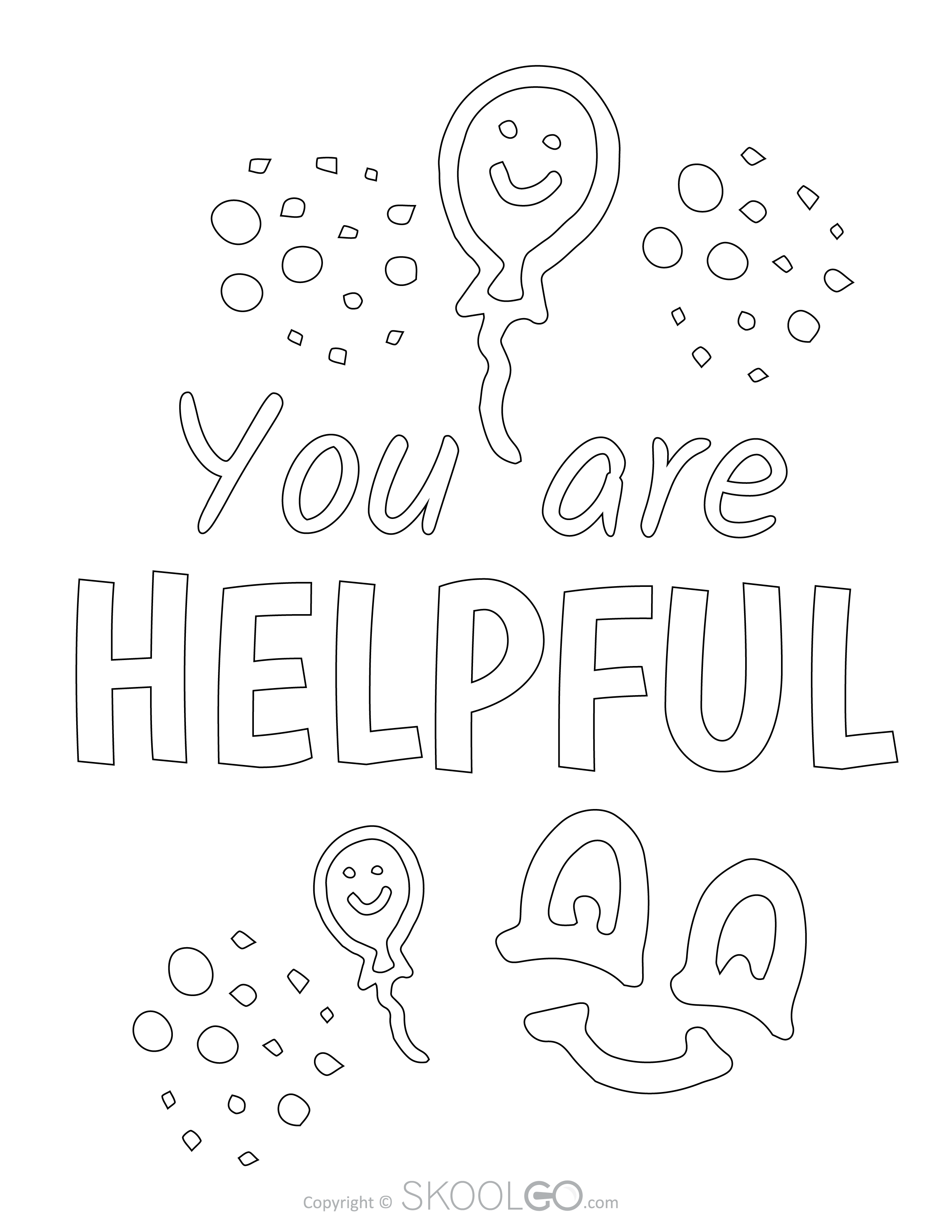You Are Helpful - Free Coloring Version Poster