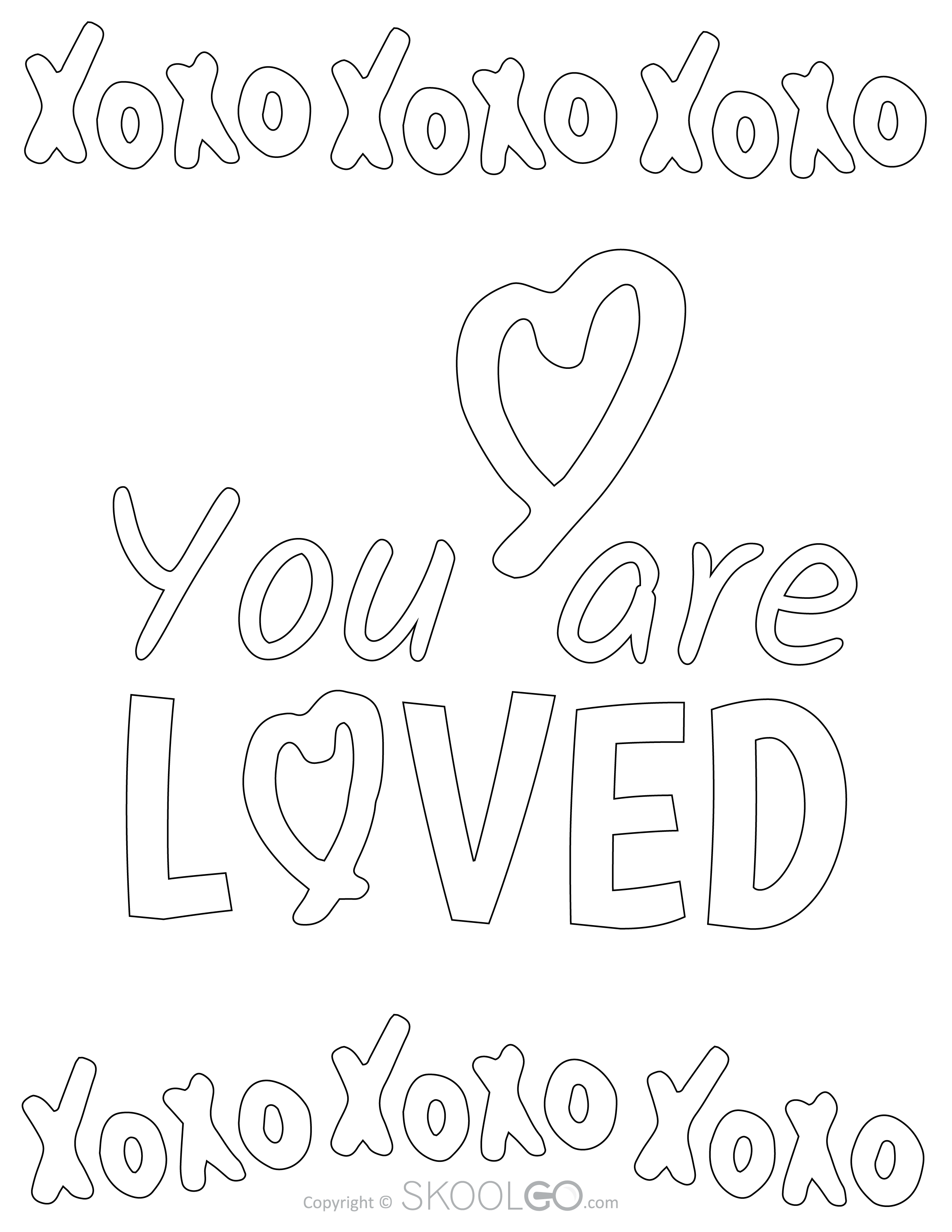 You Are Loved - Free Coloring Version Poster