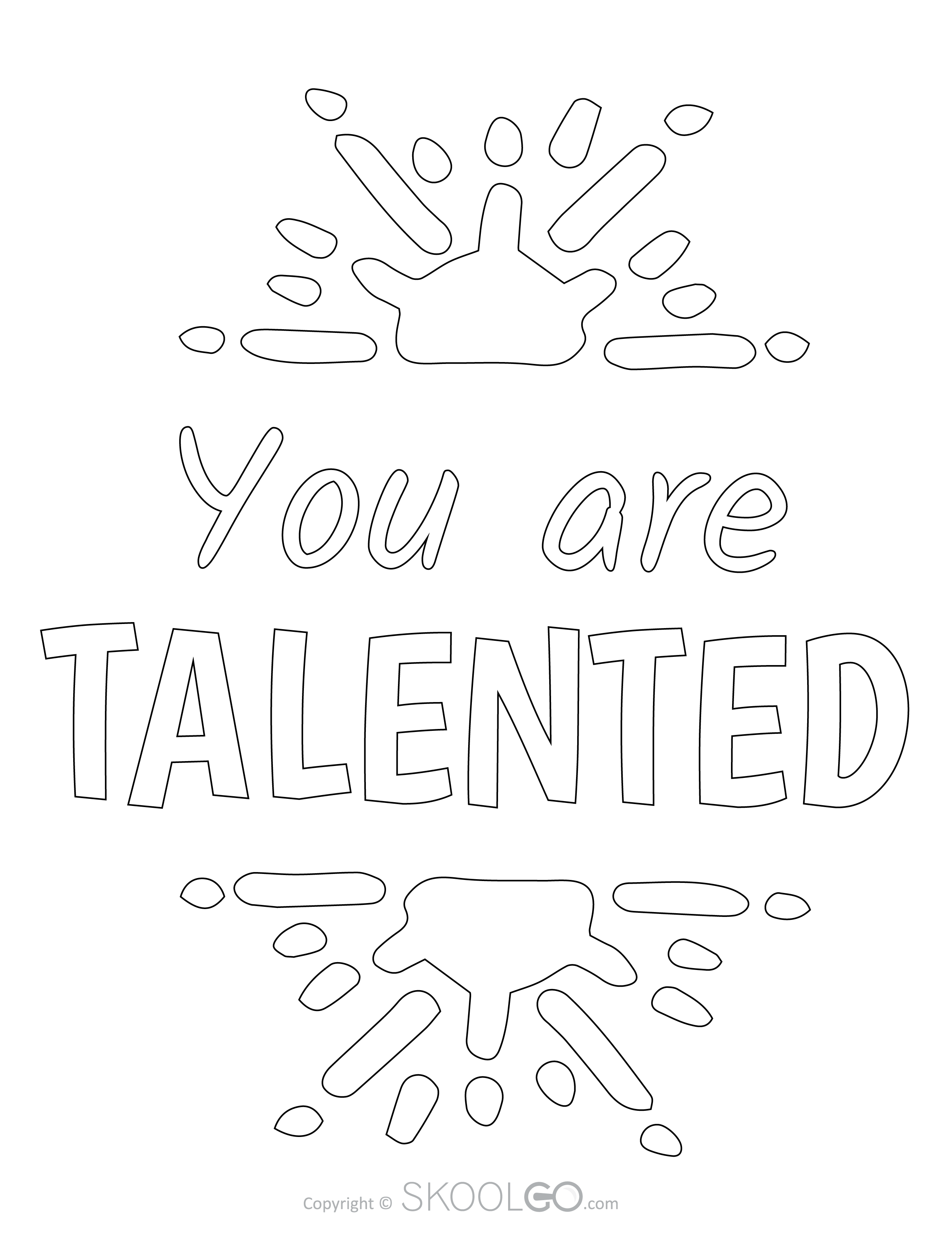 You Are Talented - Free Coloring Version Poster