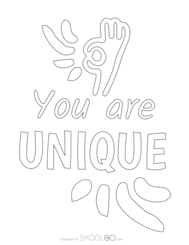 You Are Unique - Free Coloring Version Poster