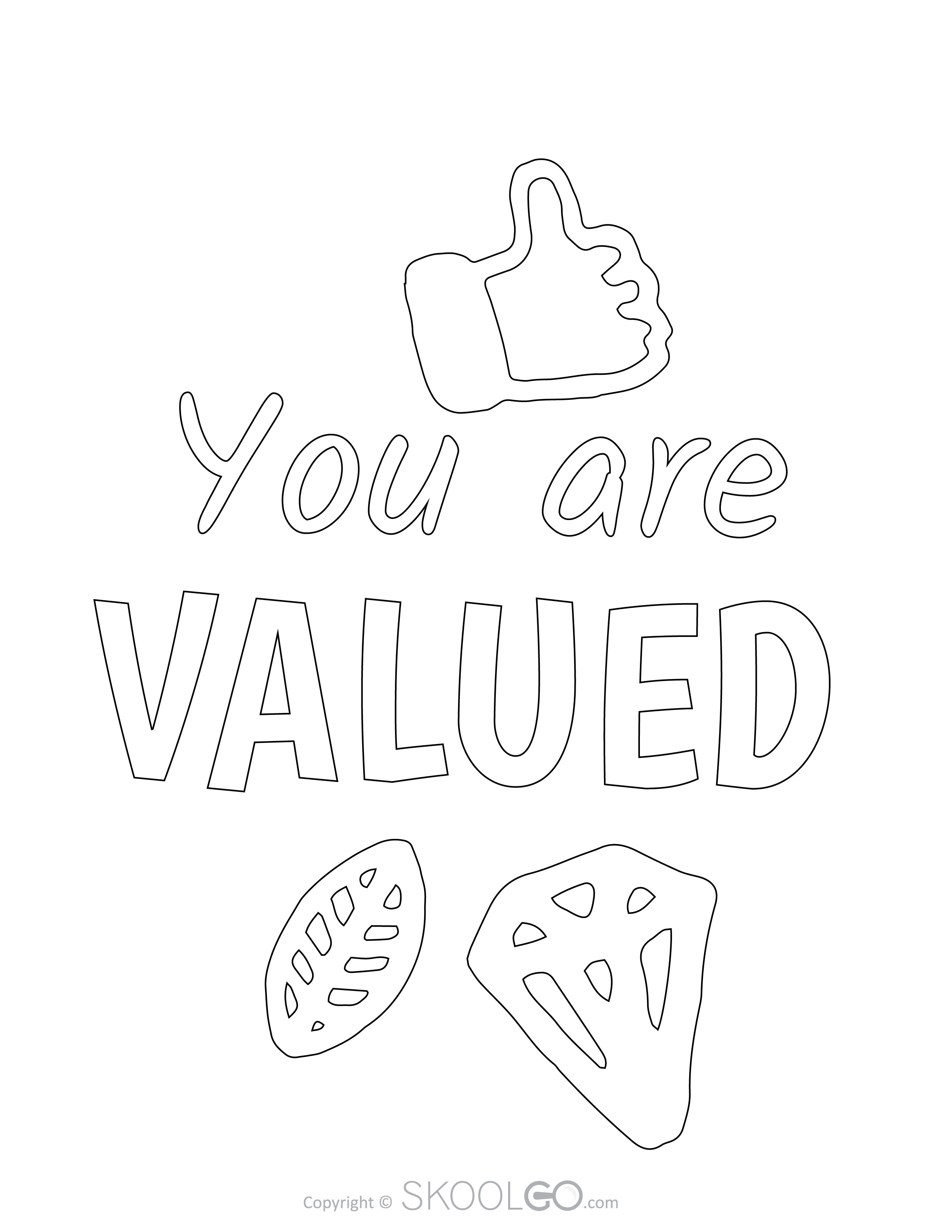 You Are Valued - Free Coloring Version Poster