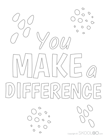 You Make a Difference - Free Coloring Version Poster