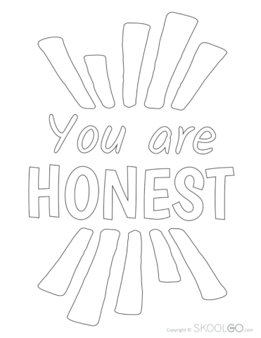 You are Honest - Free Coloring Version Poster