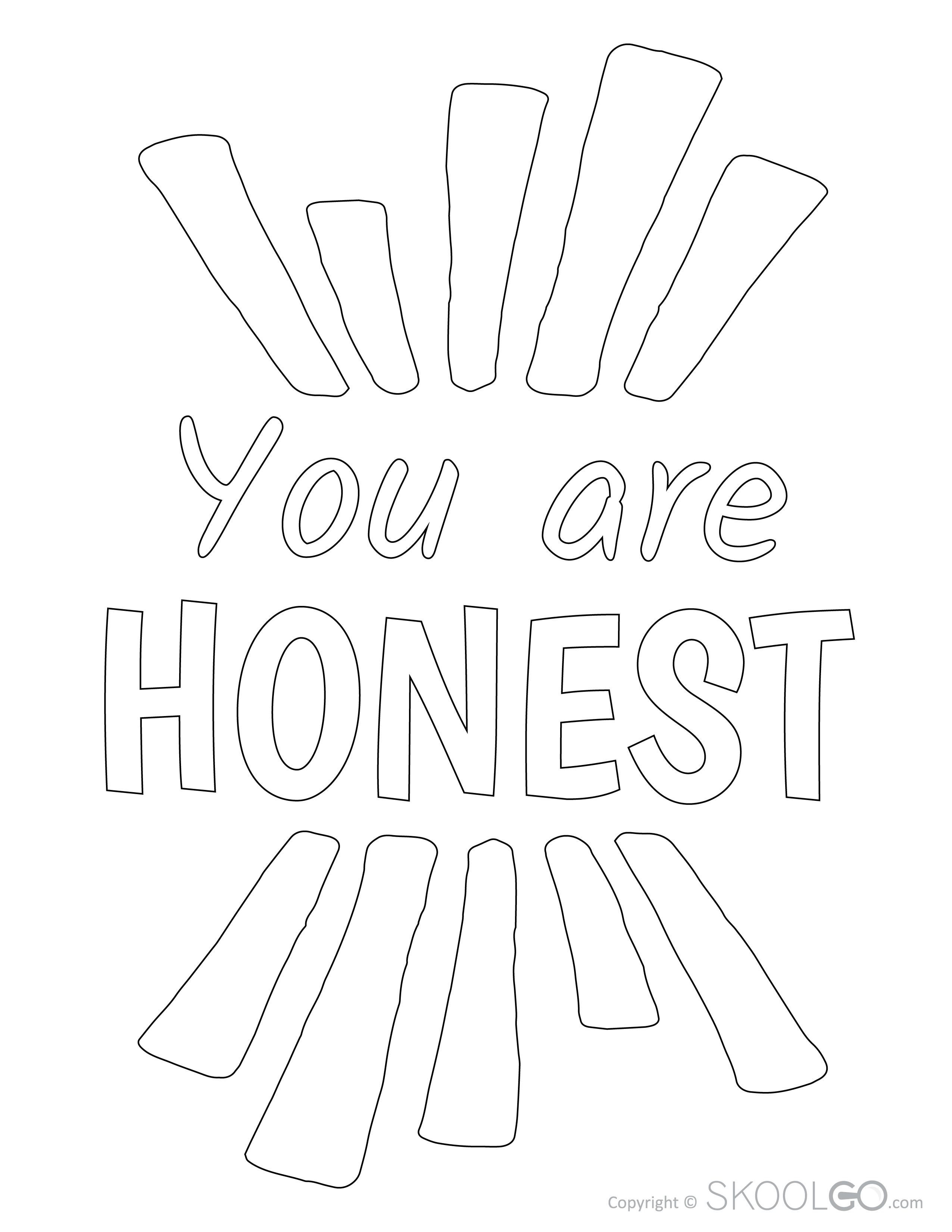 You are Honest - Free Coloring Version Poster