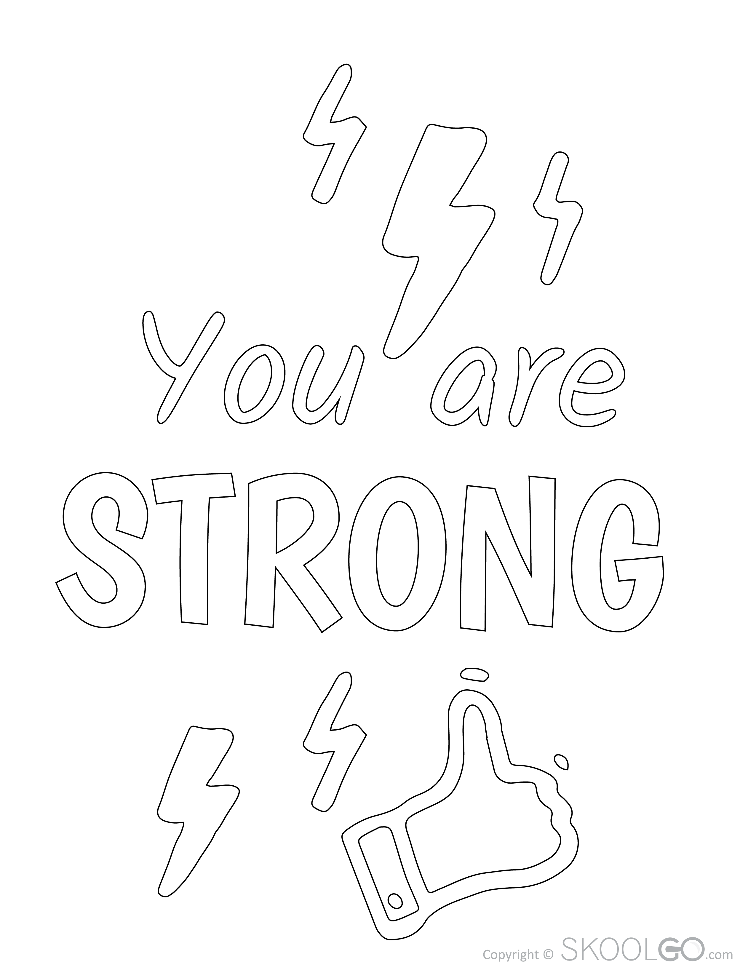 You are Strong - Free Coloring Version Poster