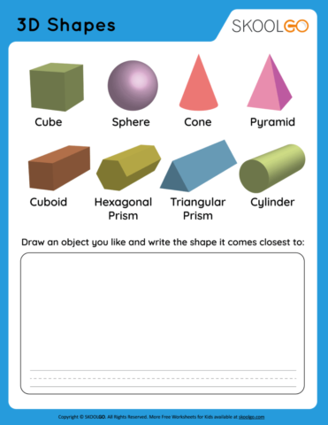 3D Shapes - Free Worksheet for Kids