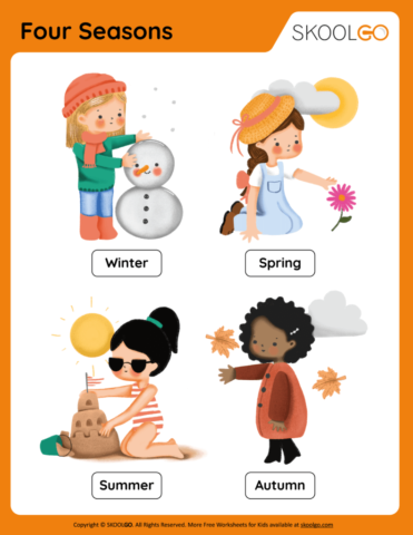 Four Seasons - Free Worksheet for Kids