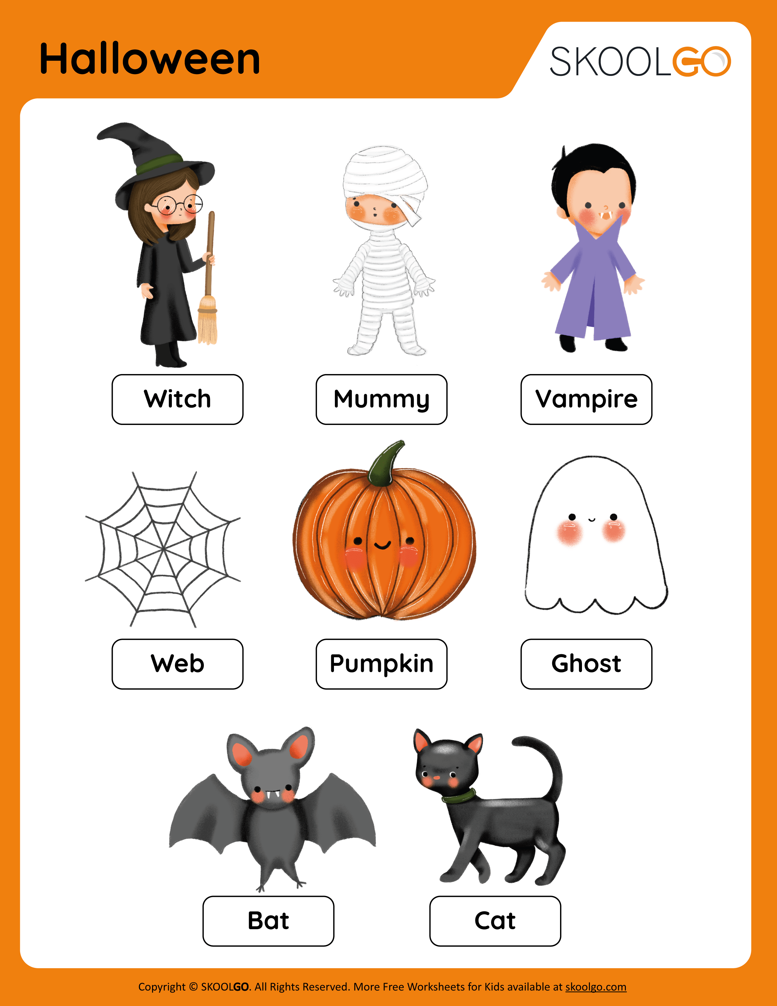 Halloween - Free Worksheet for Kids