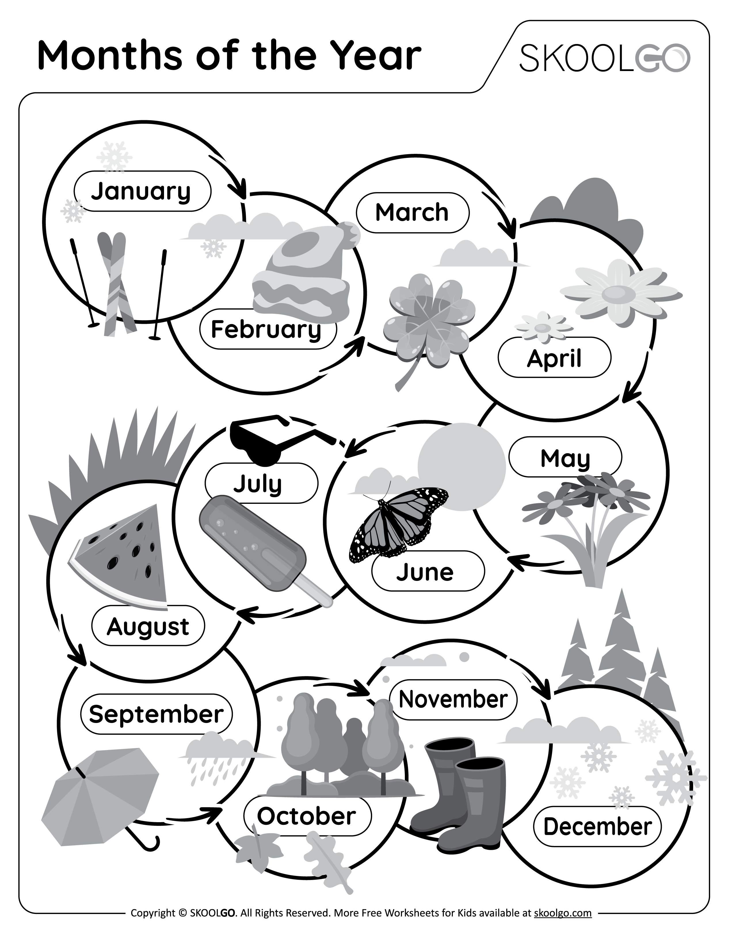 Months Of The Year Free Worksheet SKOOLGO