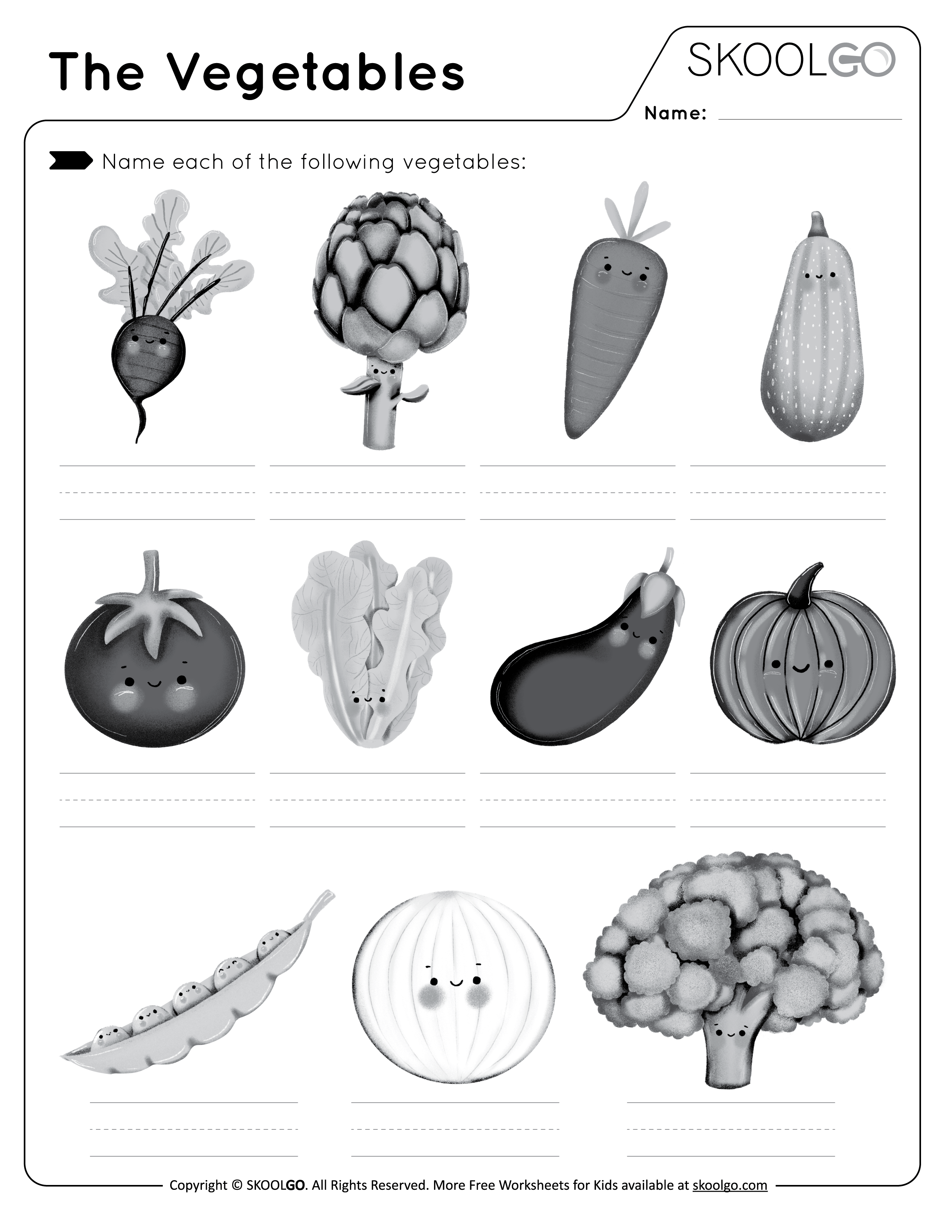 The Vegetables Free worksheet SKOOLGO The Vegetables Free worksheet SKOOLGO
