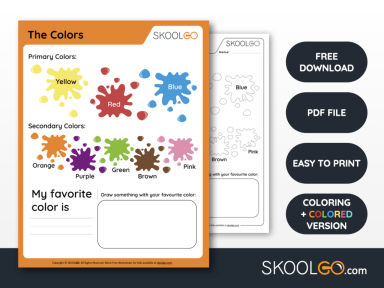Free Worksheet for Kids - The Colors - SKOOLGO