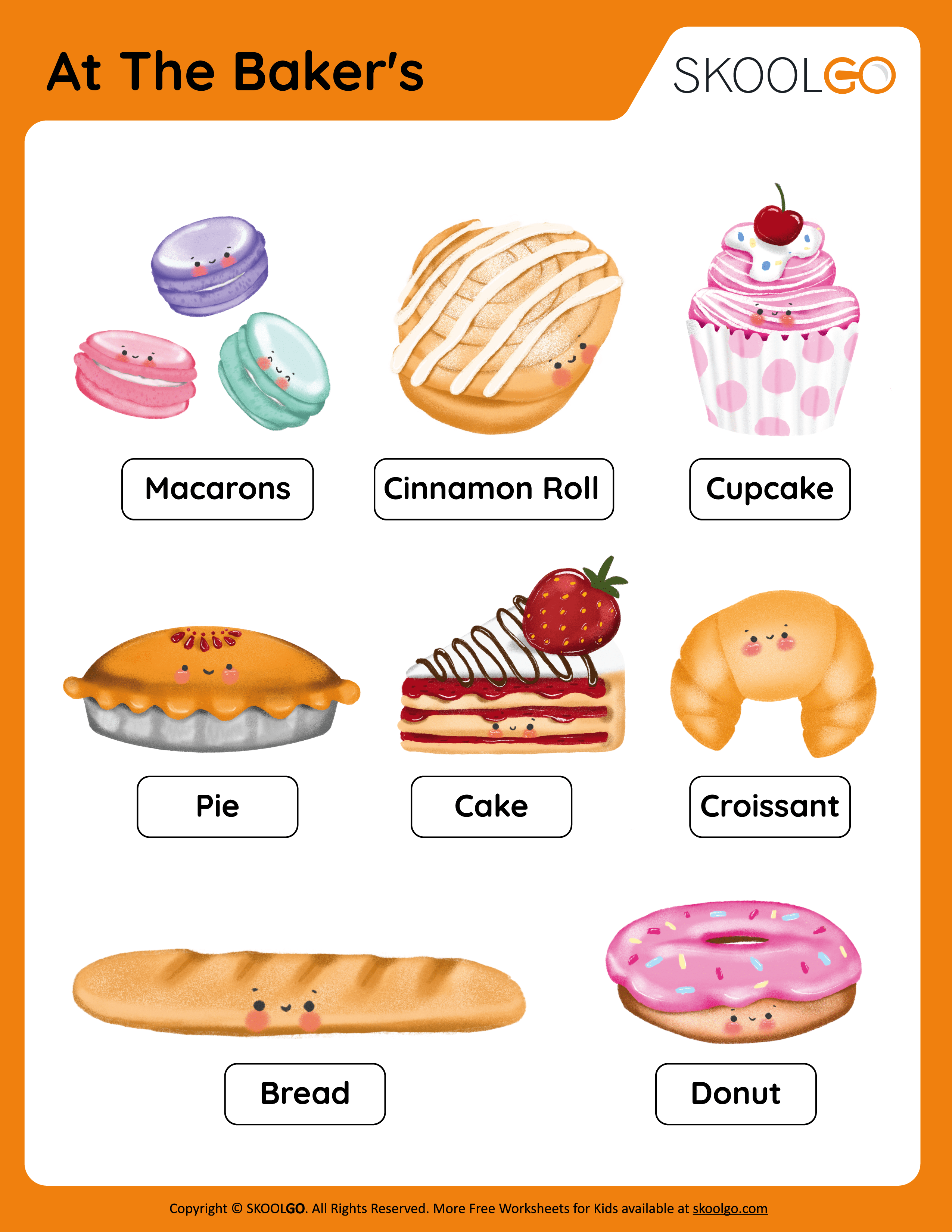 At The Bakers - Free Worksheet for Kids