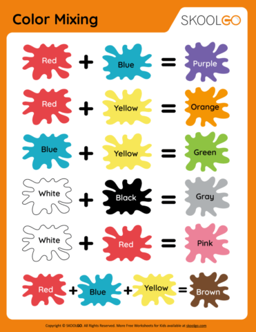 Color Mixing - Free Worksheet for Kids